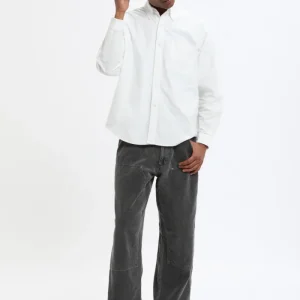 Pantaloni in velluto a coste effetto sbiadito a gamba ampia