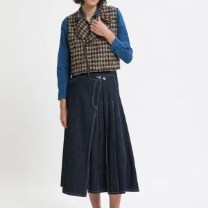 Gonna plissettata incrociata