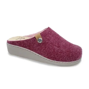 Ciabatte da donna invernali Bordeaux in lana cotta con plantare anatomico estraibile - Art. 1640
