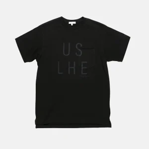 T-shirt stampata con girocollo incrociato