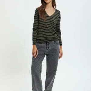 Maglione scollo a V a maniche lunghe