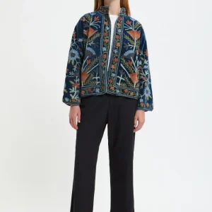 Giacca in velluto con ricamo