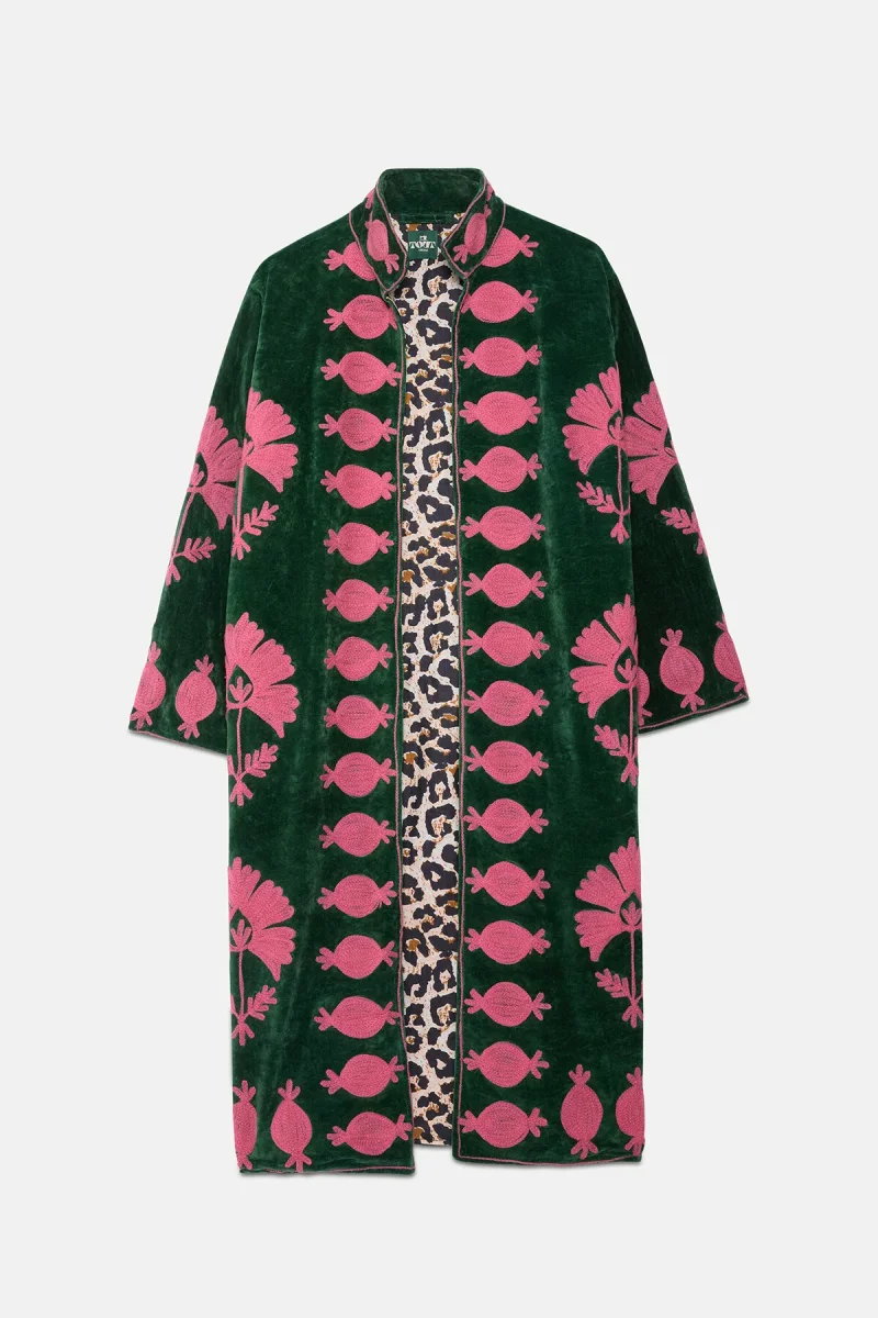 Giacca lunga in velluto ricamato - immagine 6