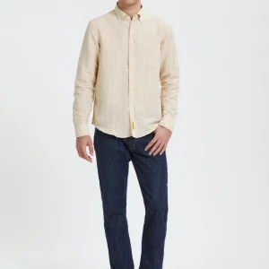 Camicia Bradford A Righe In Misto Lino