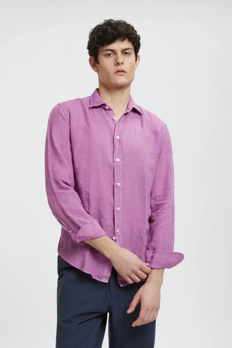Camicia in lino tinto in capo - immagine 3
