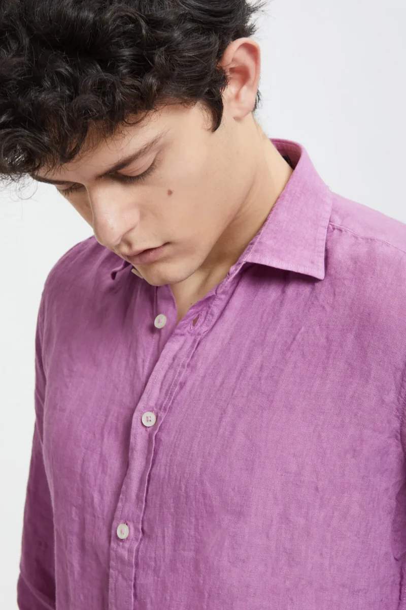 Camicia in lino tinto in capo - immagine 5
