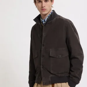 Blouson in pelle scamosciata