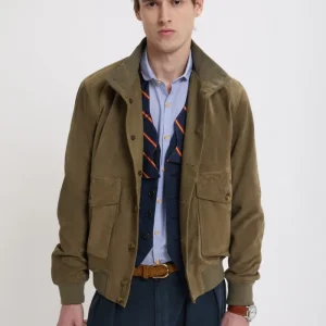 Blouson in pelle scamosciata