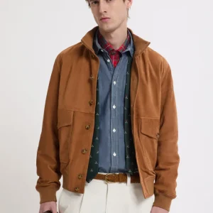 Blouson in pelle scamosciata