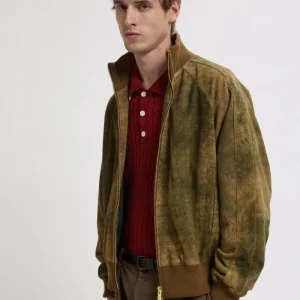 Giacca sportiva in pelle scamosciata Antique