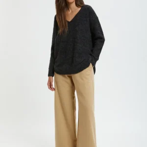 Maglione scollo a V a maniche lunghe