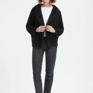 Cardigan con cappuccio in lana