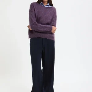 Maglione in Mohair e Seta con spacco laterale