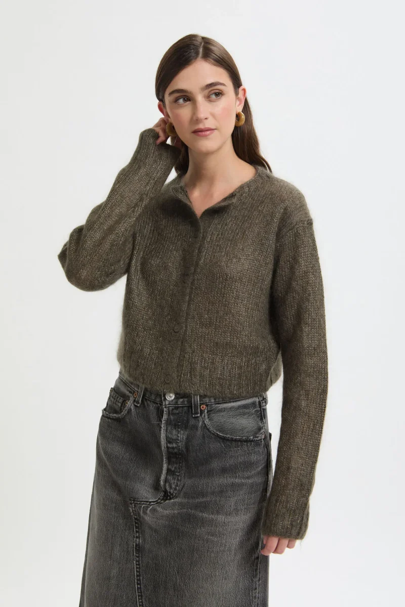 Cardigan a Maniche Lunghe con Scollo Tondo - immagine 3