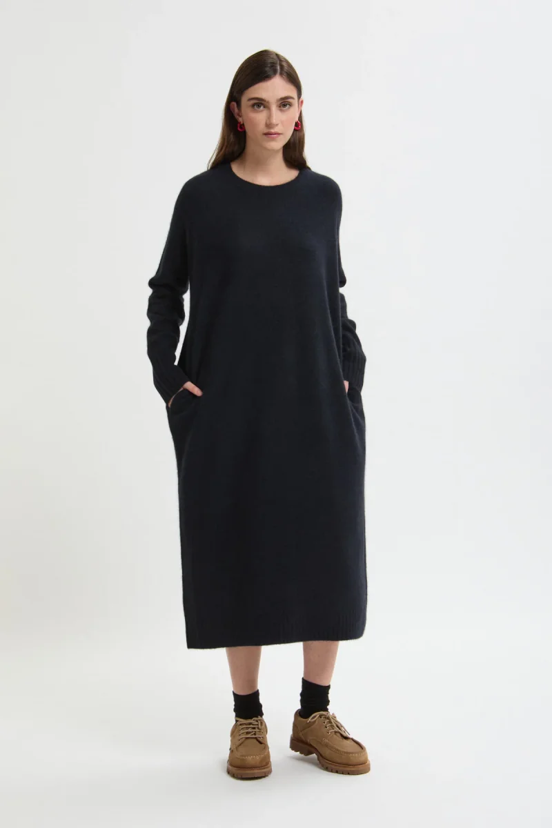 Abito a Maniche Lunghe con Scollo Tondo