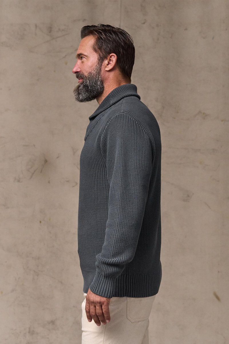 VINTAGE COTTON SHAWL NECK SWEATER - immagine 4