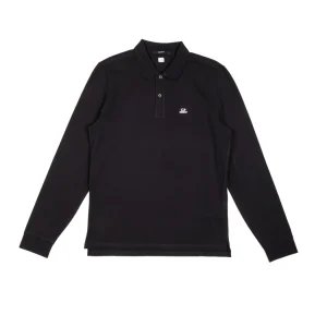 Cp Company Polo Manica Lunga Mini Logo Cp Nero Uomo