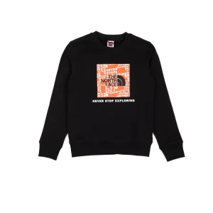 Felpa Girocollo The North Face Youth Box Crew Nero Bambino