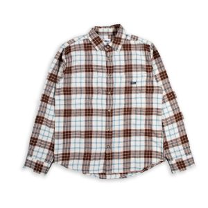 Camicia Obey Arnold Woven Flanella Scacchi Beige