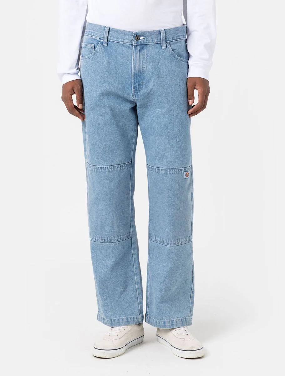 Pantalone Dickies Double Knee Denim Jeans Light Wash Unisex - immagine 4