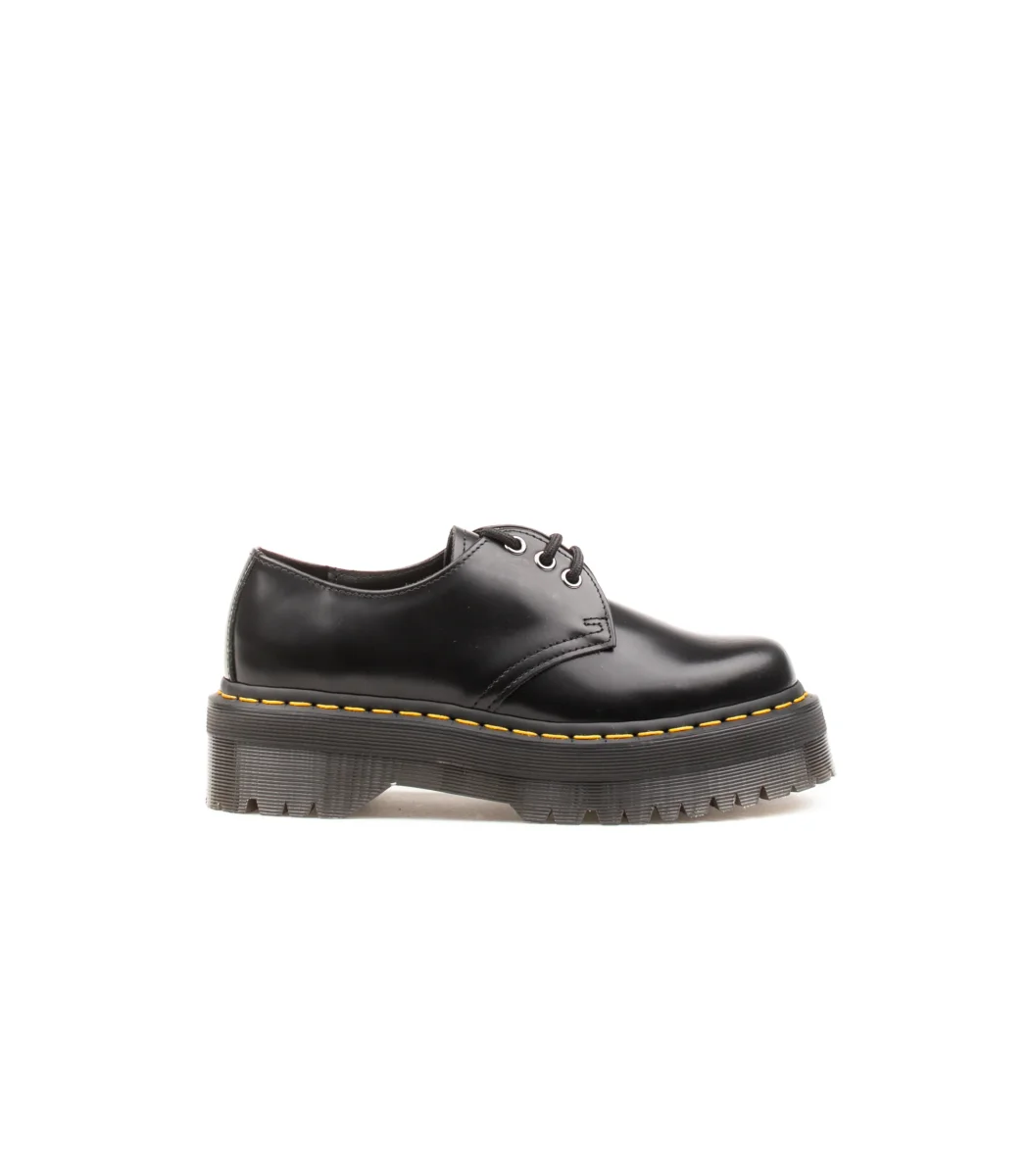 Dr. Martens 1461 Quad Polished Smooth Nero Donna