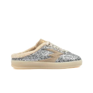 Moaconcept Ciabatta Mule Glitter Silver Donna