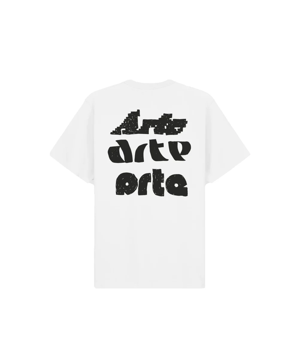 T-Shirt Arte Multi Arte Print Bianco