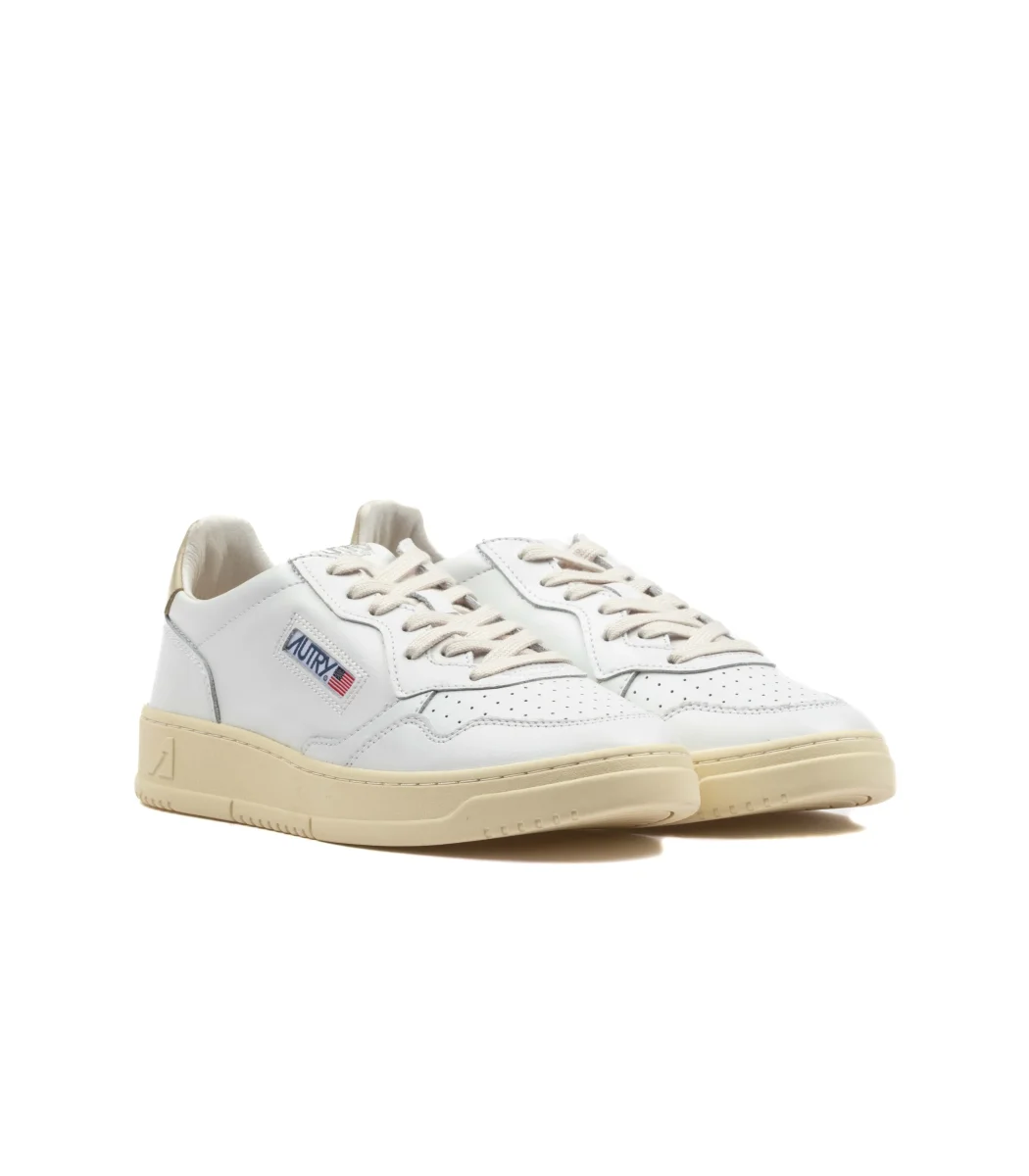 Autry Autry Medalist Low Leat Bianco Beige Uomo - immagine 3