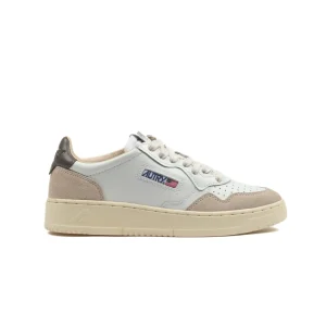Autry Medalist Low Pelle Suede Bianco Donna