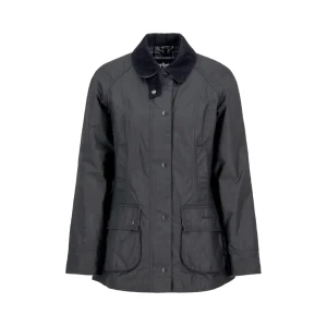 Barbour Beadnell Wax Jacket Black Nero Donna