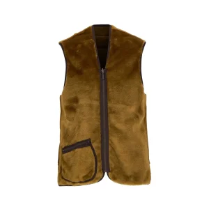 Barbour Gilet Imbottitura Warm Pile Waistcoat Zip  Marrone Uomo