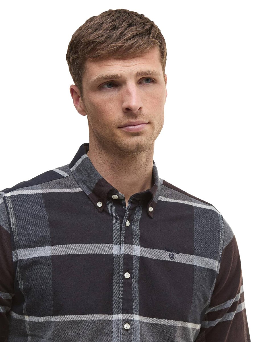 Barbour Camicia Check Flanella Iceloch Tailored Midnight Oak - immagine 3