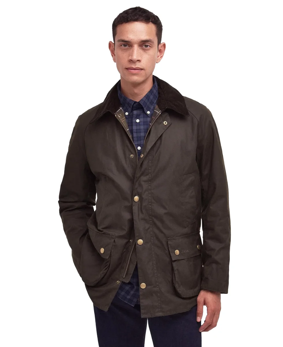 Barbour Ashby Wax Jacket Verde Oliva Uomo - immagine 3