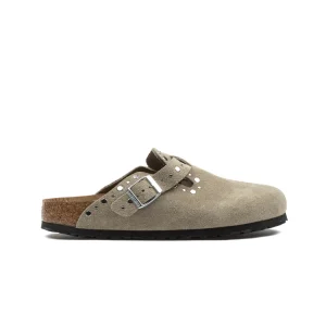Birkenstock Boston Rivet Taupe Suede Leather