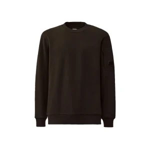 C.P. Company Felpa Girocollo Diagonal Raised Con Lente Manica