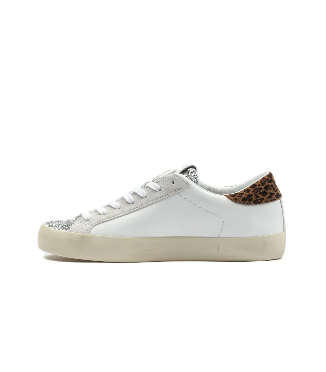 D.A.T.E. Hill Low Donna Shiny White Leopard - immagine 6