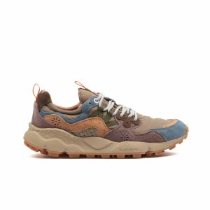 Flower Mountain Yamano 3 Suede Nylon Petrol Grey Light Papaya Donna