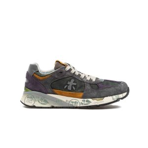 Premiata Mase 7868 Pelle E Canvas Cerato Vintage Verde Marrone
