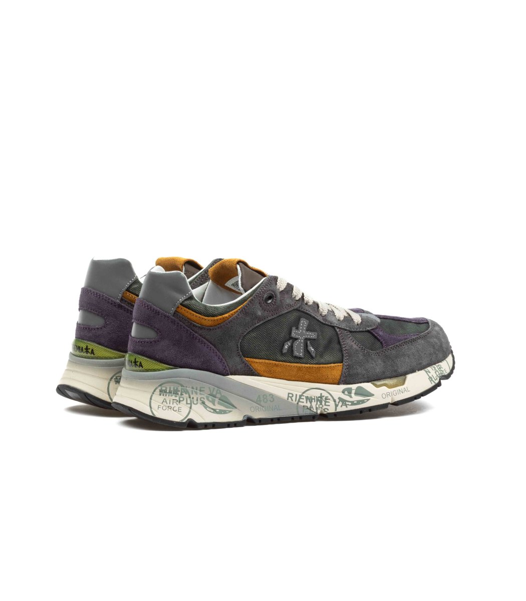 Premiata Mase 7868 Pelle E Canvas Cerato Vintage Verde Marrone - immagine 4