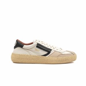 Puraai Vintage Osso Vegan Leather Bianco Nero Uomo