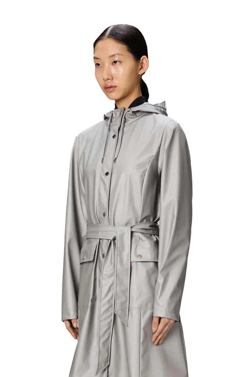 Giacca Rains Impermeabile Bottonicurve W Jacket Donna Argento - immagine 3