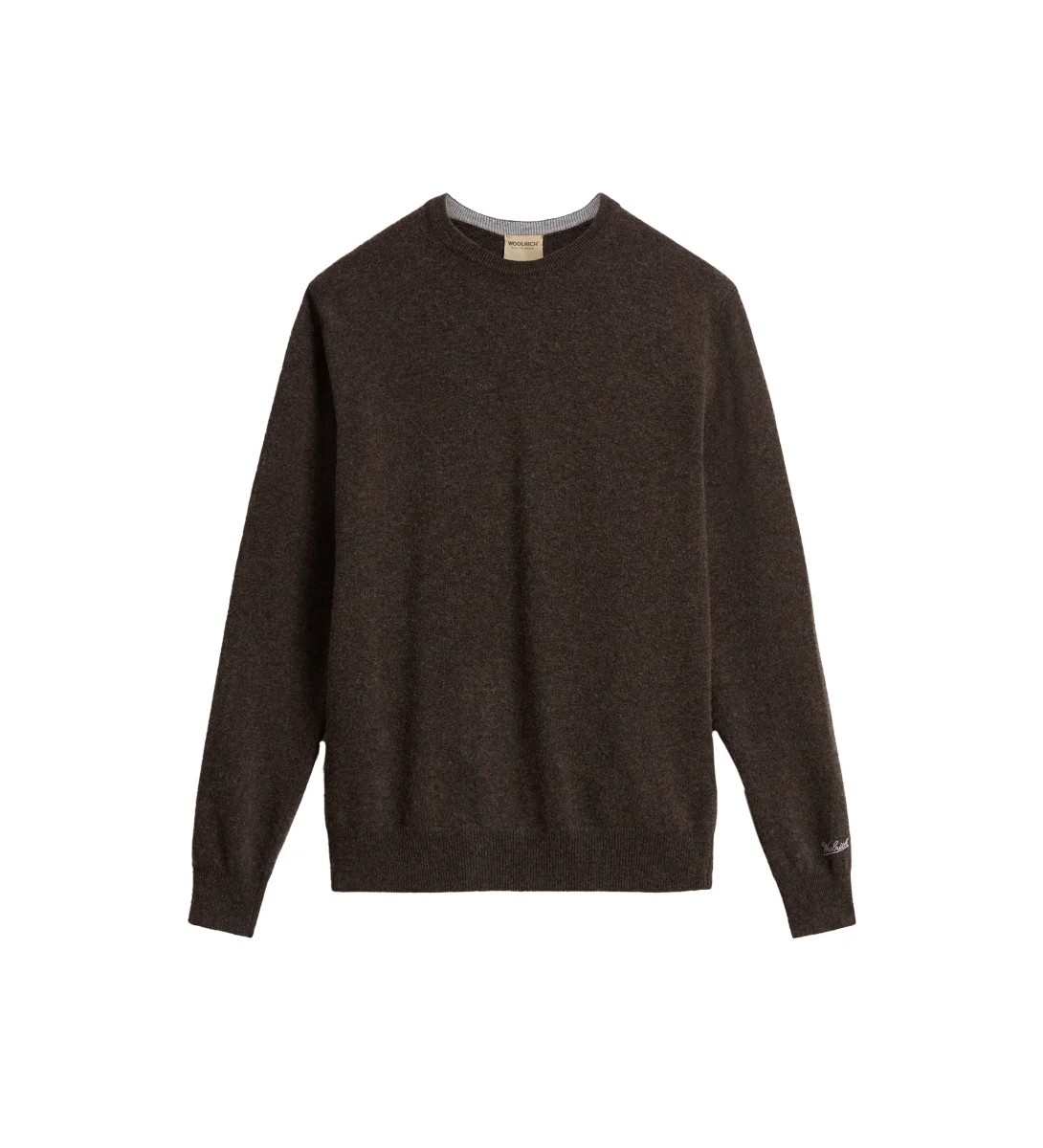 Woolrich Lambswool Crewneck Marrone Uomo