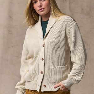 WOMEN'S COTTON SHAWL NECK CARDIGAN