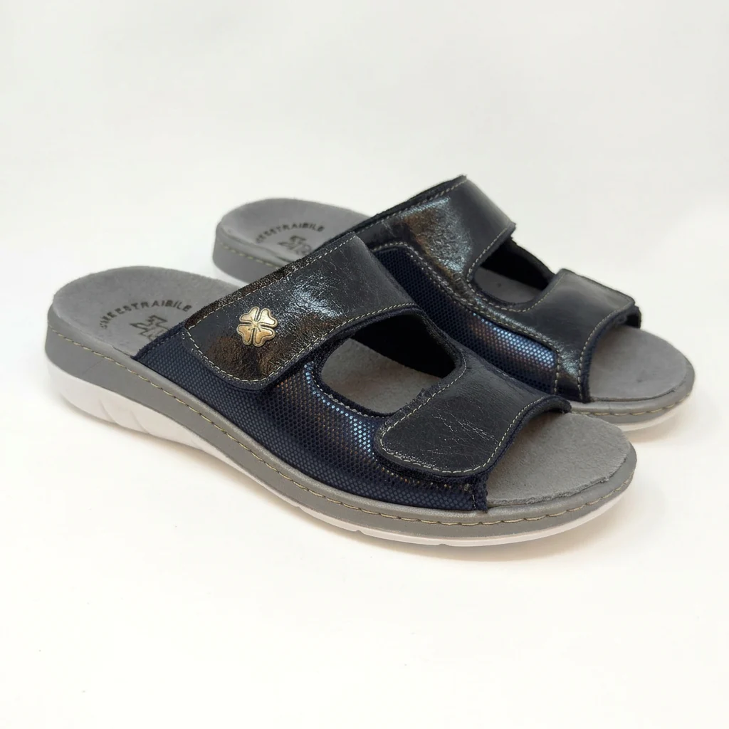 Ciabatte da donna con doppia fascia con velcro e plantare estraibile - Art. 311 - immagine 4