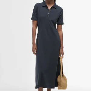 Abito midi in stile polo Celeste