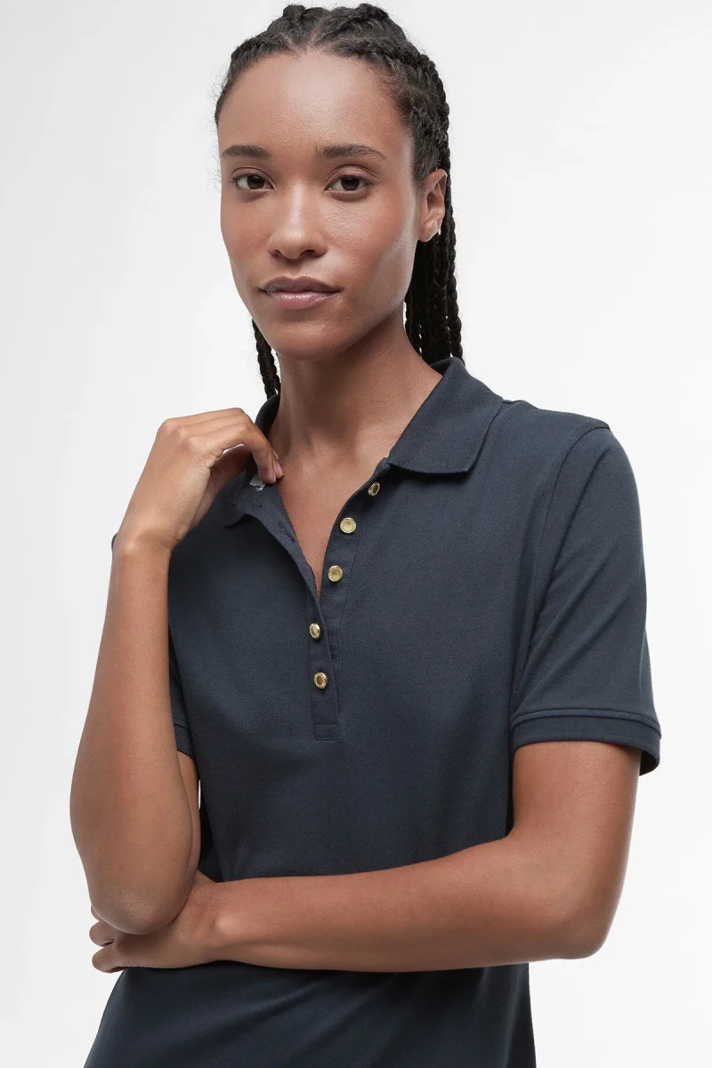 Abito midi in stile polo Celeste - immagine 5