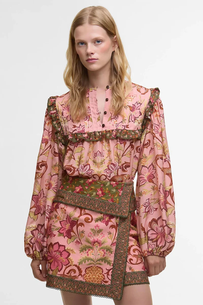 Blusa a maniche lunghe Cami Barbour x FARM Rio - immagine 4