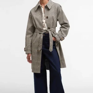 Trench antipioggia con motivo a quadri Maia