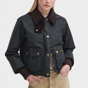 Giacca cerata Beadnell dal taglio crop