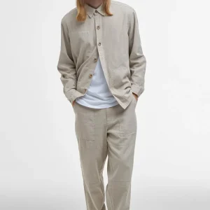 Overshirt in misto lino naturale Barbour